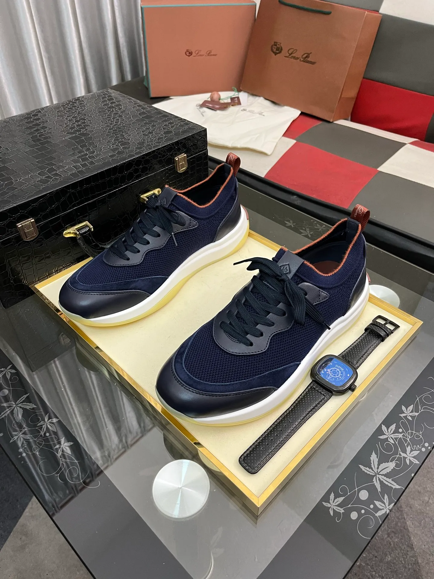 Men's men's shoes💰620⌚️⌚️Loro Piana - Loro Piana LP classic casual shoes, men's lace-up casual shoes and sneakers, high-quality lightweight and comfortable fabrics, suitable for outdoor leisure, the color is young and energetic, the upper is imported deerskin from Italy, it is great with sportswear or casual suits! Code number: 38-446️⃣Colors available